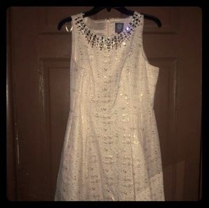 Ivory and gold color dress